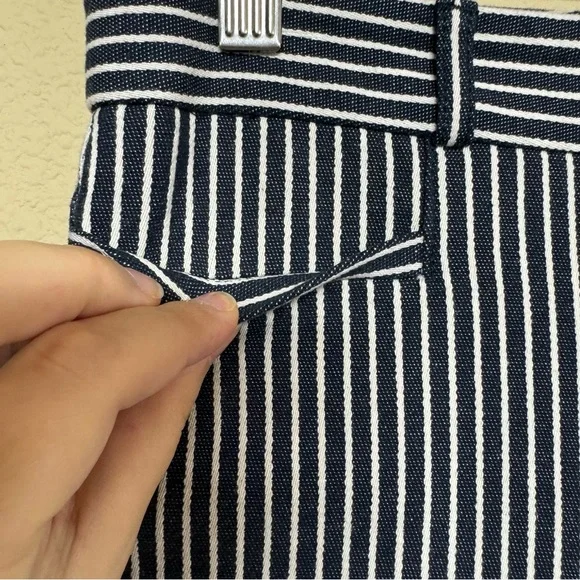 Banana Republic pants women 2 cotton blend slim ankle pin striped pants blue - Picture 5 of 13